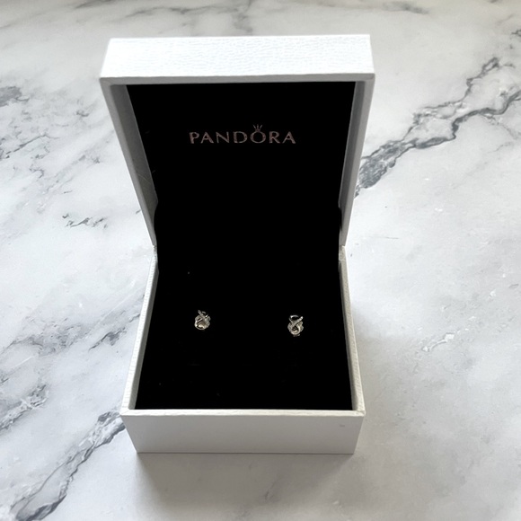 Pandora sterling silver infinity studs with cubic zirconia accents - NWOT - Picture 4 of 6